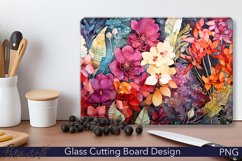 Glass Cutting Board Design | Watercolor Flowers | Colorful Product Image 1