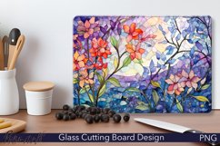 Glass Cutting Board Design | Watercolor Flowers | Bright Product Image 1
