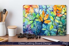 Glass Cutting Board Design | Watercolor Leaves | Yellow Product Image 1