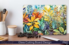 Glass Cutting Board Design | Watercolor Leaves | Autumn Product Image 1