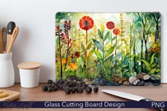 Glass Cutting Board Design | Watercolor Flowers | Spring Product Image 1