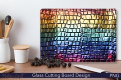 Leather Cutting Board Design | Colorful Crocodile Skin PNG Product Image 1