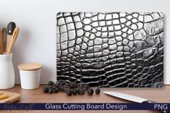 Leather Cutting Board Design | Silver Crocodile Skin PNG Product Image 1