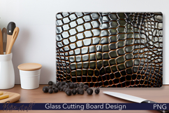 Leather Cutting Board Design | Brown Crocodile Product Image 1