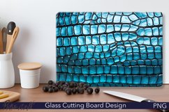 Leather Cutting Board Design | Blue Crocodile Skin PNG Product Image 1