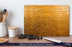 Leather Cutting Board Design | Golden Crocodile Skin PNG Product Image 1