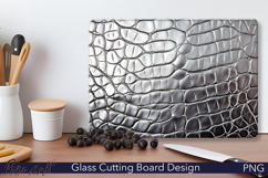 Leather Cutting Board Design | Silver Crocodile Product Image 1
