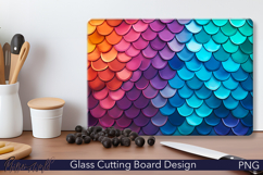 Scales Cutting Board Design | Blue and Orange Product Image 1