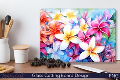 Glass Cutting Board Design | Frangipani Flower Product Image 1