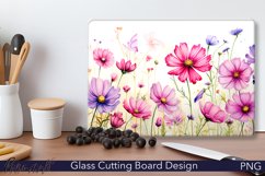 Glass Cutting Board Design | Cosmos meadow Product Image 1