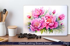 Glass Cutting Board Design | Colorful Peonies Product Image 1