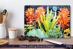 Glass Cutting Board Design | Watercolor Meadow | Orange Product Image 1