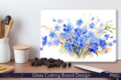 Glass Cutting Board Design | Forget Me Not flowers PNG Product Image 1