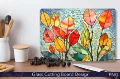 Glass Cutting Board Design | Watercolor Leaves | Colorful Product Image 1