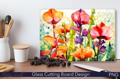 Glass Cutting Board Design | Watercolor Meadow | Colorful Product Image 1