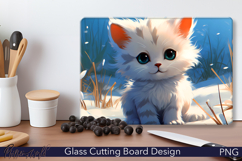 Winter Cutting Board Design | Cute kitty Product Image 1