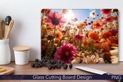 Glass Cutting Board Design | Summer Flowers PNG Product Image 1