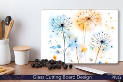 Glass Cutting Board Design | Watercolor | Dandelions PNG Product Image 1