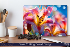 Glass Cutting Board Design | Colorful Flowers Design Product Image 1