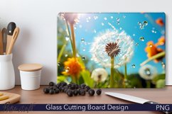 Floral Glass Cutting Board Design | Dandelion Product Image 1