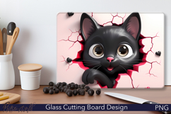 Glass Cutting Board Design | Black Kitty Product Image 1
