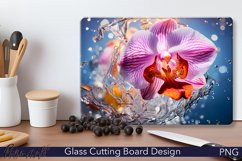 Glass Cutting Board Design | Colorful Pink Flower Design Product Image 1