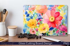 Floral Glass Cutting Board Design | Summer Flowers Product Image 1