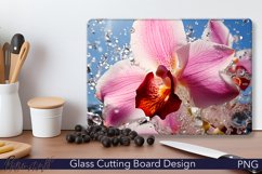 Glass Cutting Board Design | Colorful Pink Flower Product Image 1