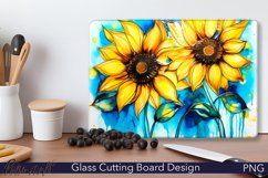 Glass Cutting Board Design | Sunflowers meadow Design Product Image 1
