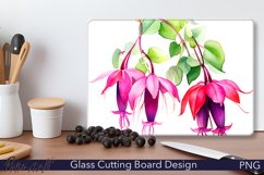 Glass Cutting Board Design | Pink Flowers Product Image 1