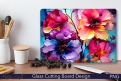 Glass Cutting Board Design | Summer Flowers Design Product Image 1