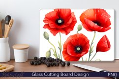 Glass Cutting Board Design | Summer | Red Poppies Product Image 1