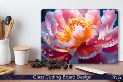 Glass Cutting Board Design | Colorful Peonies PNG Product Image 1