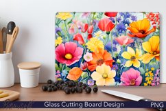 Glass Cutting Board Design | Summer Flowers Product Image 1