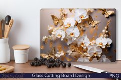 Glass Cutting Board Design | Golden and White Product Image 1