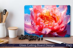 Glass Cutting Board Design | Colorful Peony Product Image 1