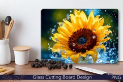 Glass Cutting Board Design | Colorful Sunflower PNG Product Image 1