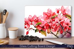 Glass Cutting Board Design | Photinia flowers | Spring Product Image 1