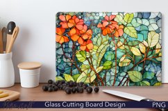 Glass Cutting Board Design | Watercolor | Orange Flowers Product Image 1