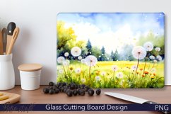 Glass Cutting Board Design | Watercolor Dandelions Product Image 1