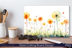 Glass Cutting Board Design | Watercolor | Spring Dandelions Product Image 1