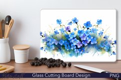 Glass Cutting Board Design | Forget Me Not flowers Product Image 1