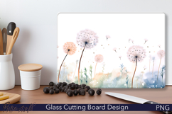 Glass Cutting Board Design | dandelion flowers Product Image 1