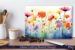 Glass Cutting Board Design | Summer Flowers PNG Product Image 1