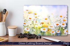 Glass Cutting Board Design | Colorful Sunflower Meadow PNG Product Image 1