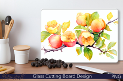 Glass Cutting Board Design | Yellow Flowers PNG Product Image 1