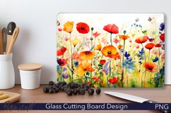 Glass Cutting Board Design | Colorful Wildflowers PNG Product Image 1