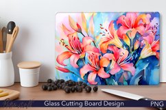 Glass Cutting Board Design | Alstroemeria Flowers PNG Product Image 1