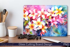 Glass Cutting Board Design | Frangipani | Colorful PNG Product Image 1
