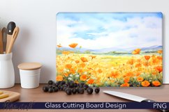 Glass Cutting Board Design | Marigold meadow | Colorful PNG Product Image 1